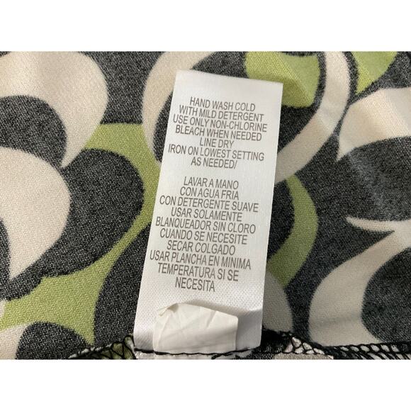 Studio I Petite Women's 12P Green Black White Abstract Print Dress - Picture 8 of 16